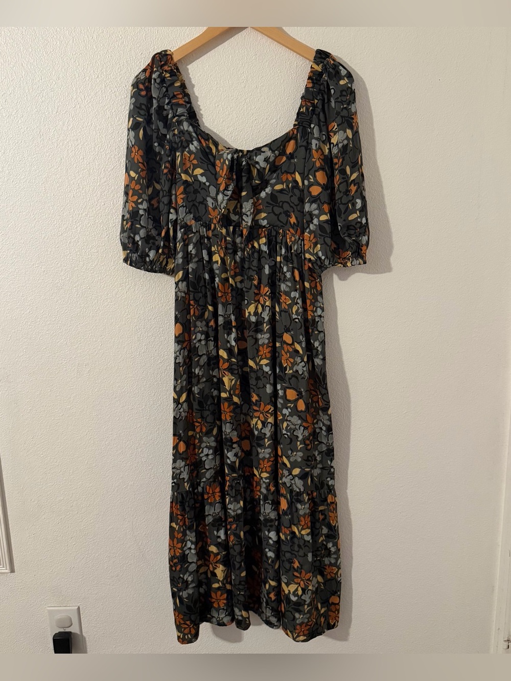 Grade & Gather Tie Bow Floral McLean Maxi Dress Size Medium